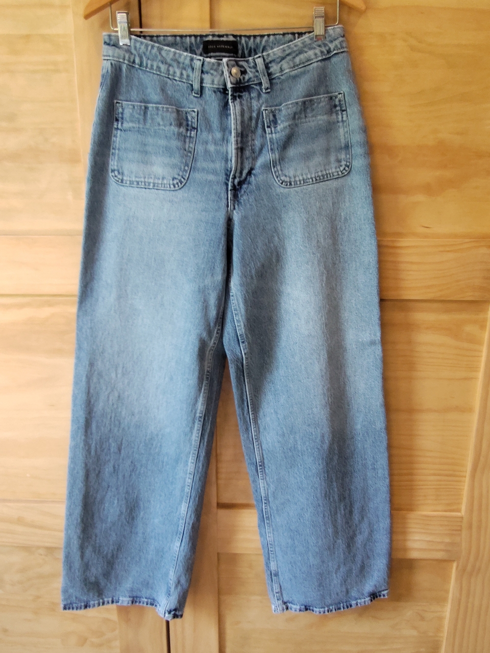 Free Assembly Women's Wide Leg Mid Rise Med Wash Denim Jean | Sz 10